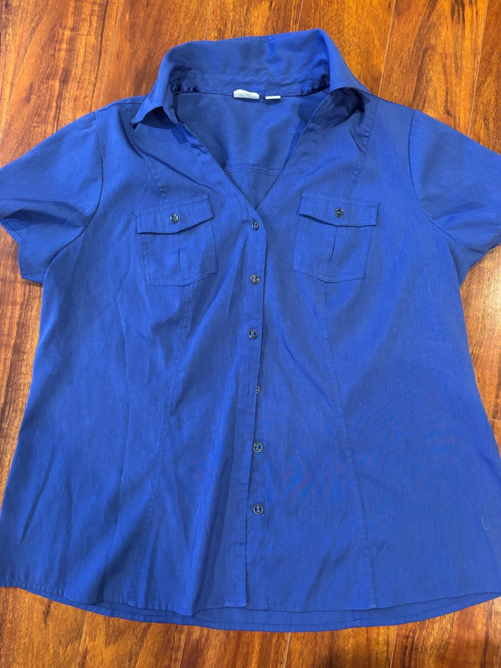 Cato Royal Blue Short Sleeve Button-Down Shirt